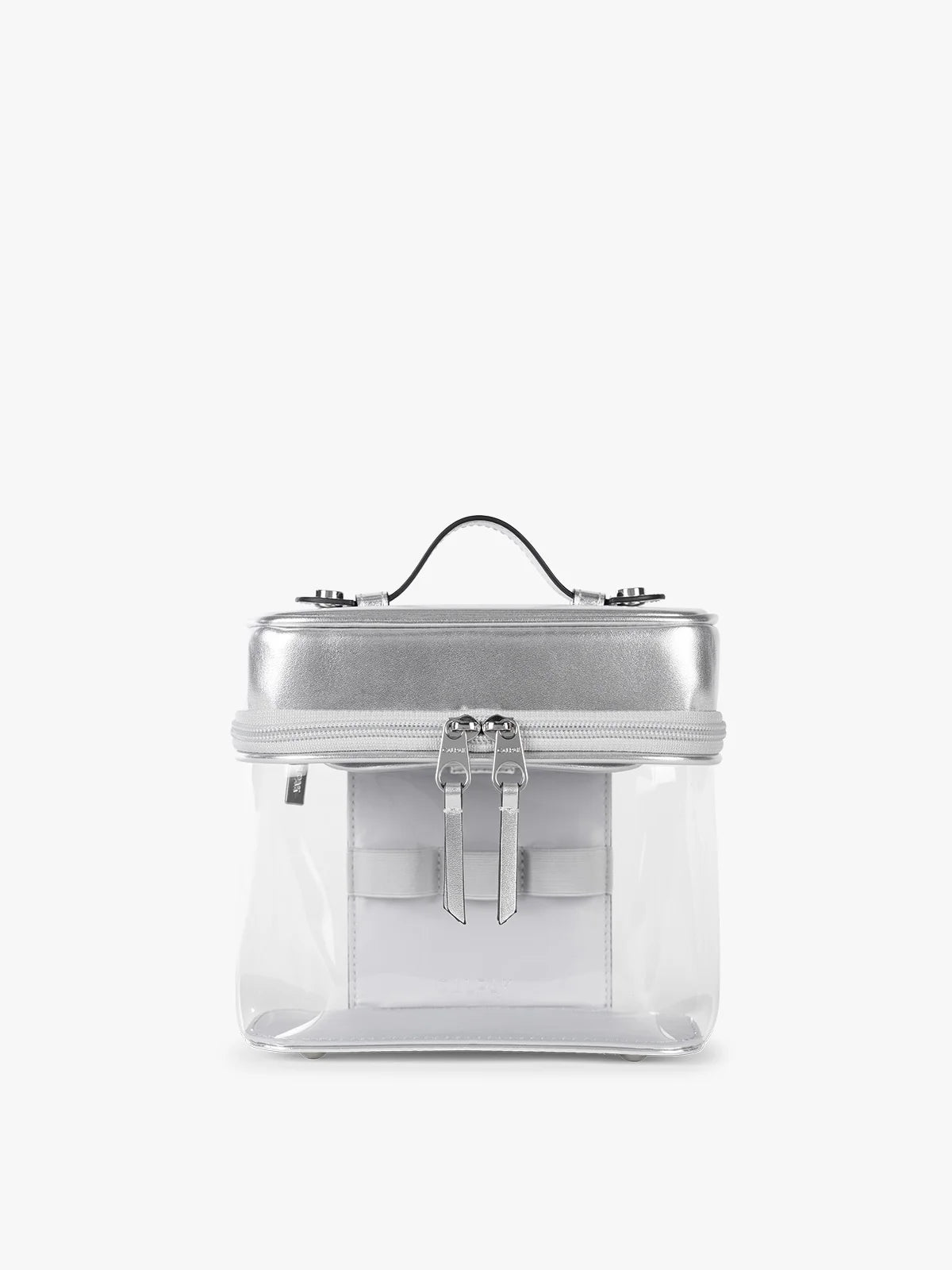 Clear Train Case with Top Compartment