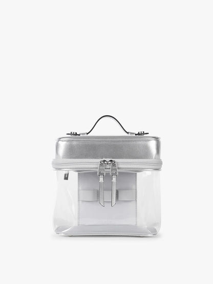 Clear Train Case with Top Compartment