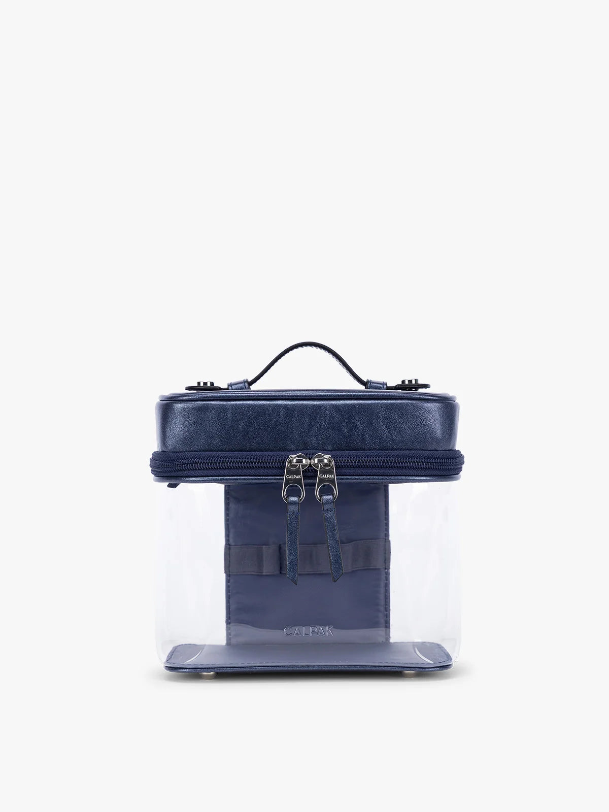 Clear Train Case with Top Compartment