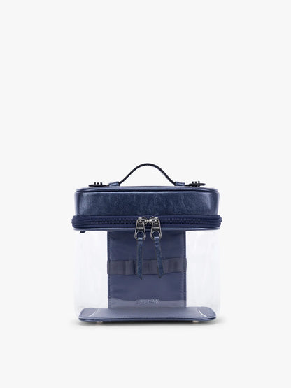 Clear Train Case with Top Compartment