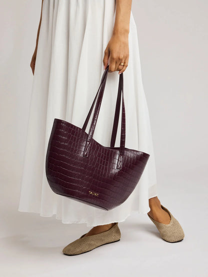 Haven Tulip Tote in Croc-Embossed