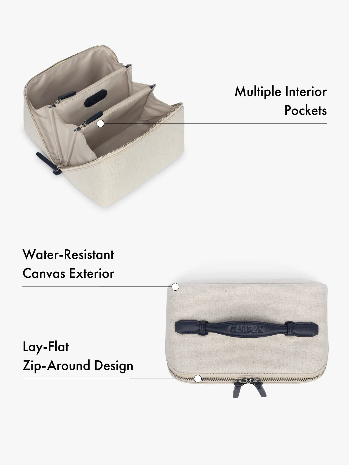 Colette Lay-Flat Canvas Toiletry Bag