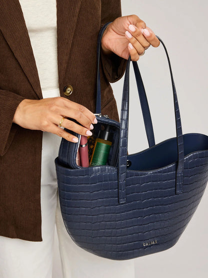 Haven Tulip Tote in Croc-Embossed