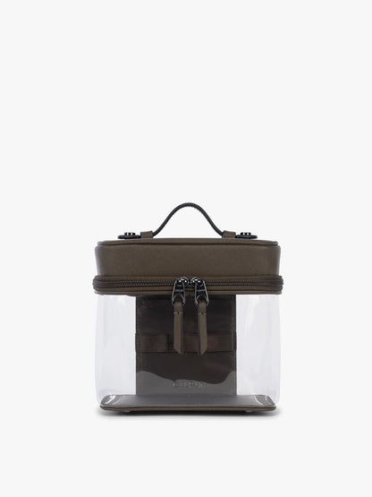 Clear Train Case with Top Compartment