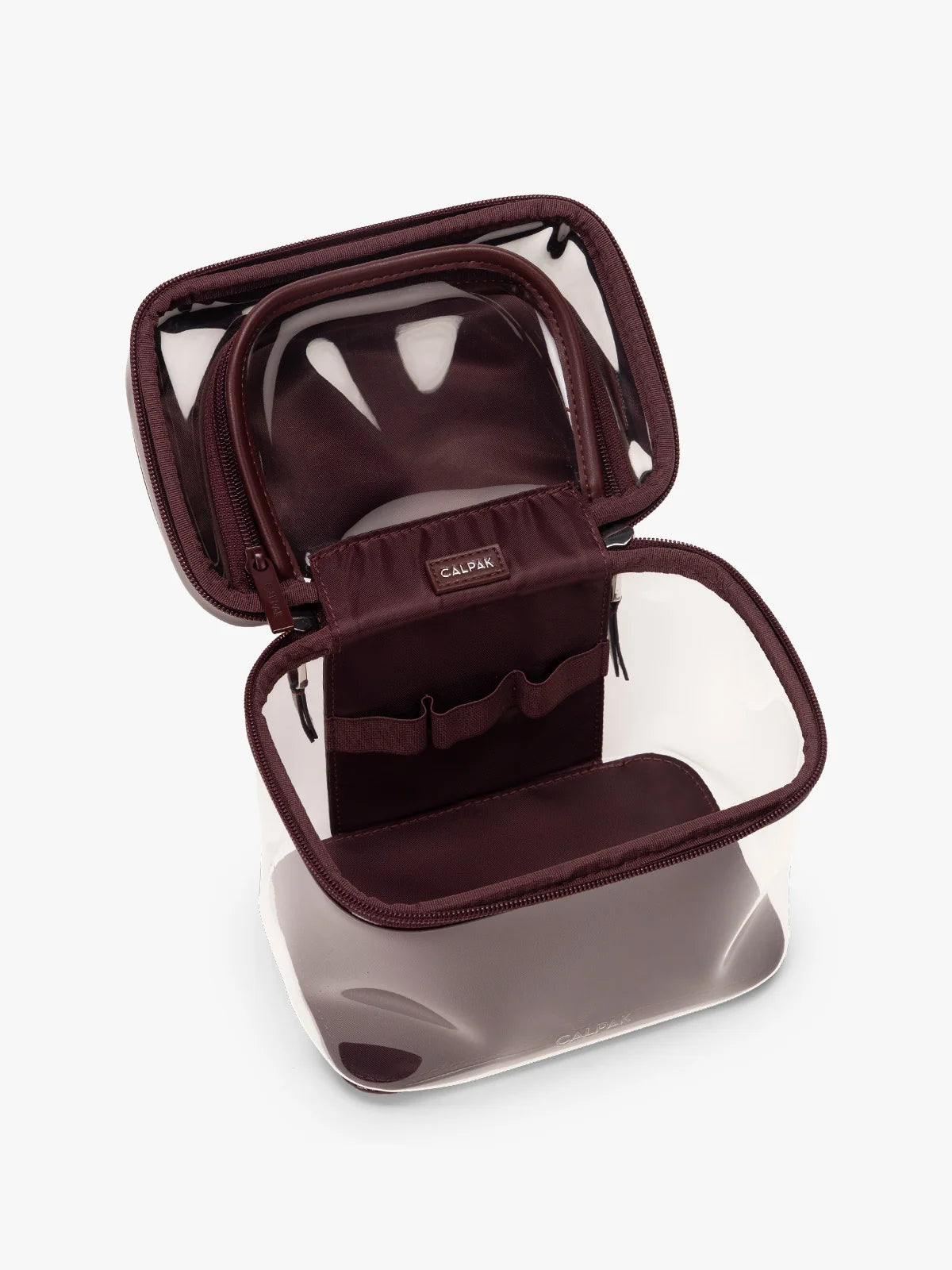 Clear Train Case with Top Compartment