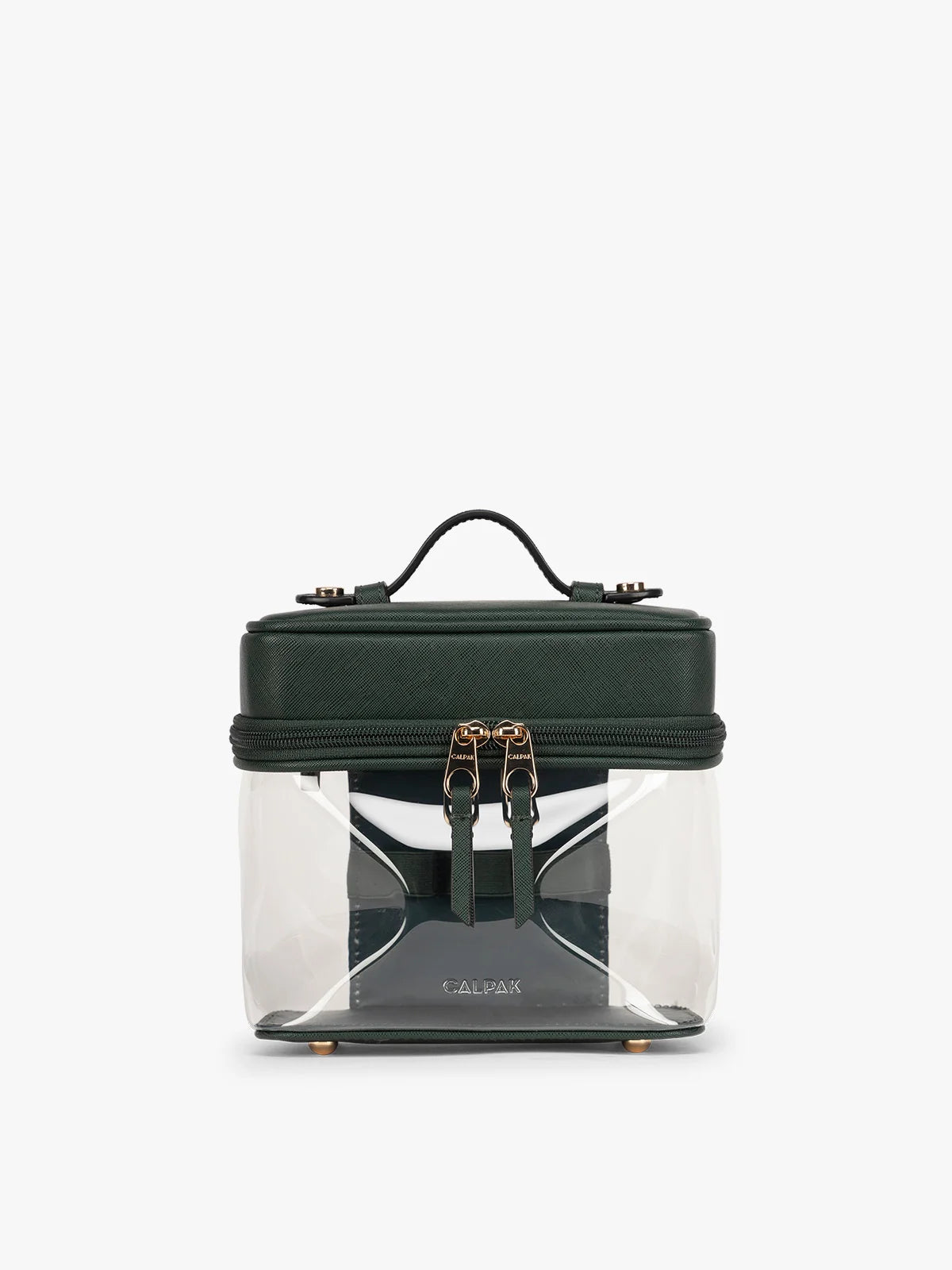Clear Train Case with Top Compartment