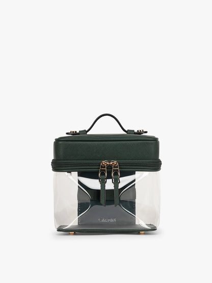 Clear Train Case with Top Compartment