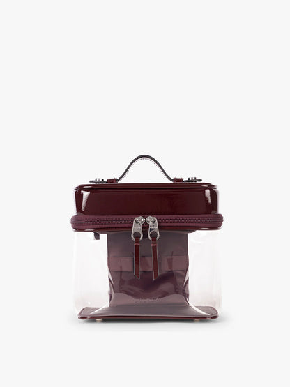 Clear Train Case with Top Compartment