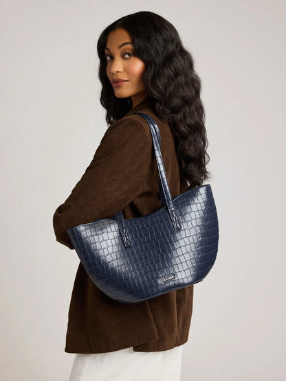 Haven Tulip Tote in Croc-Embossed