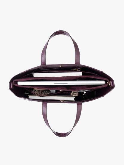 Haven 15" Laptop Tote Bag in Croc-Embossed