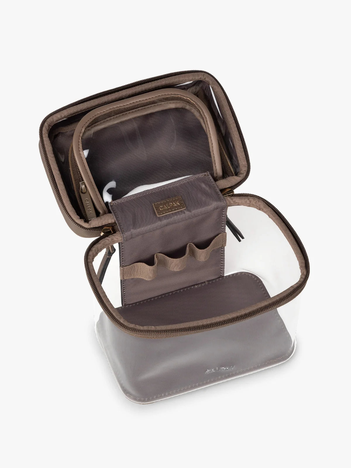 Clear Train Case with Top Compartment