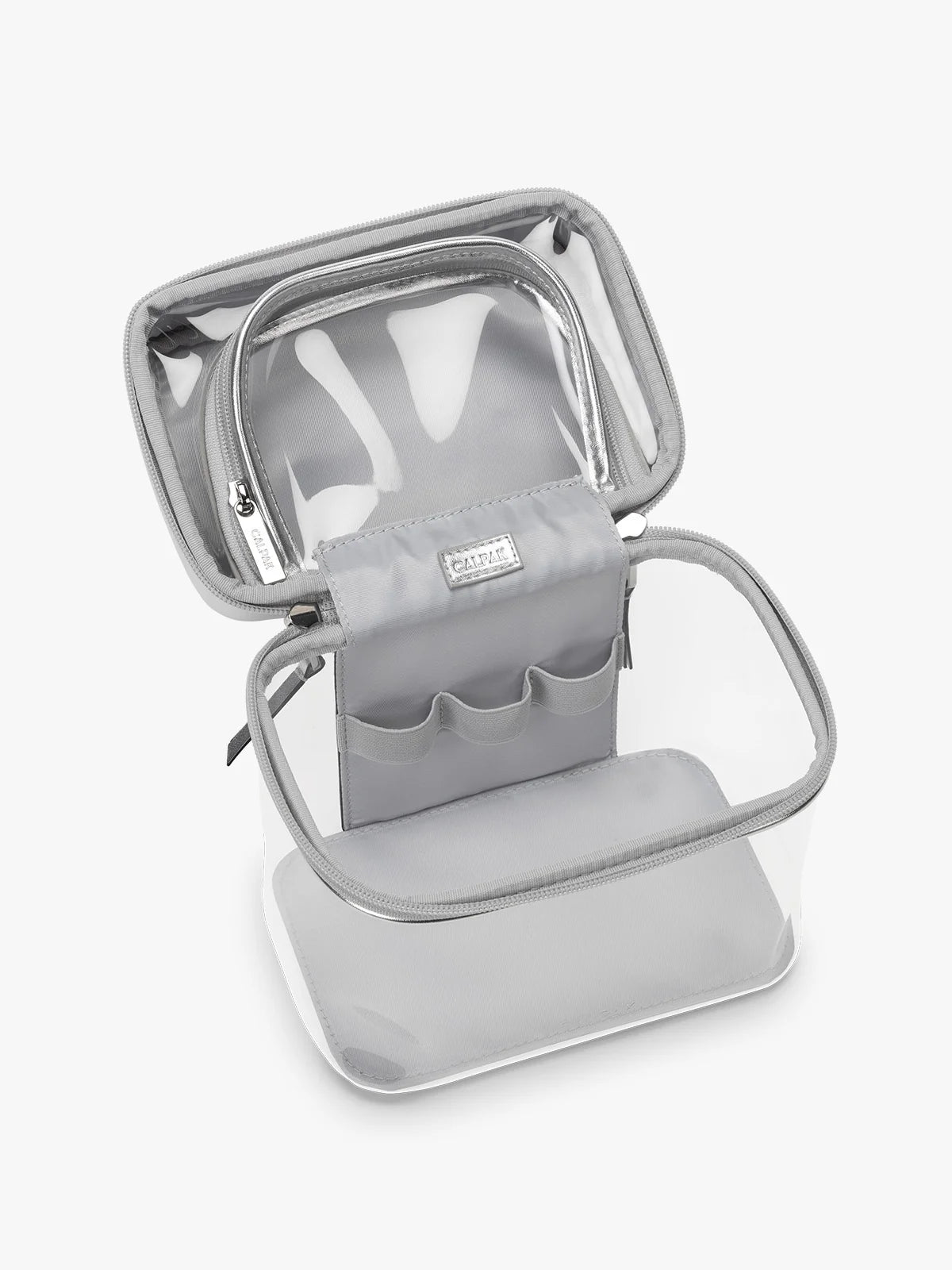 Clear Train Case with Top Compartment