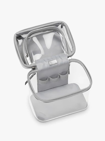 Clear Train Case with Top Compartment