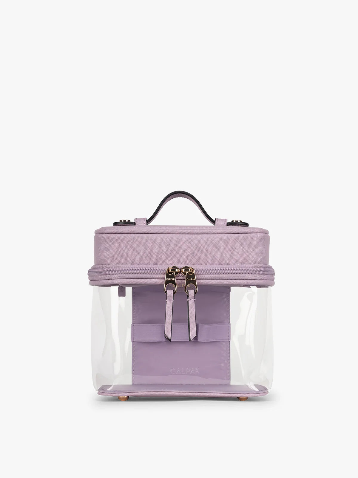 Clear Train Case with Top Compartment